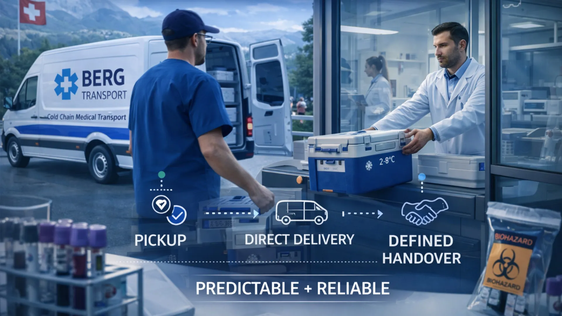 Laborproben Transport in der Schweiz: Abholung und Zustellung ohne Unterbrechung